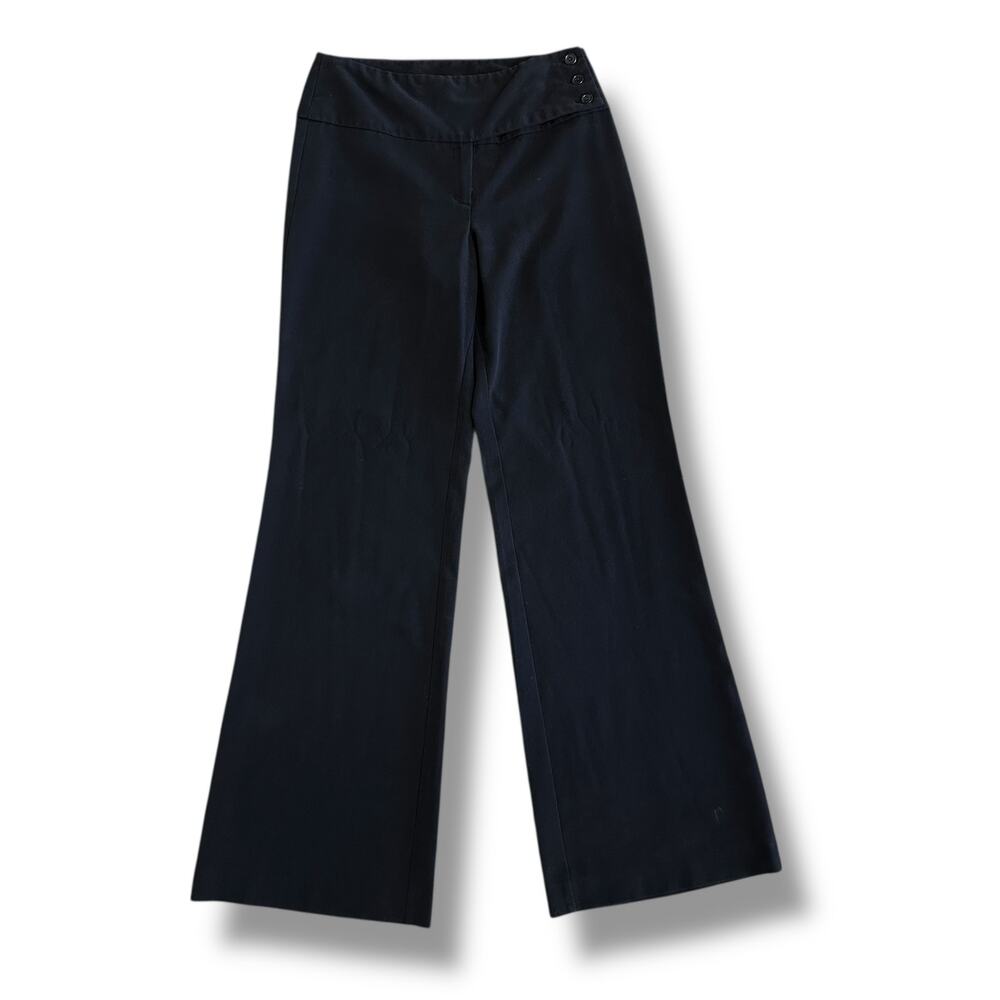 Margaret M Women’s 6 Wide Leg Pants‎ Black Pull On Career Dress Slacks, Stretch